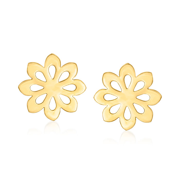 14kt Yellow Gold Flower Earrings