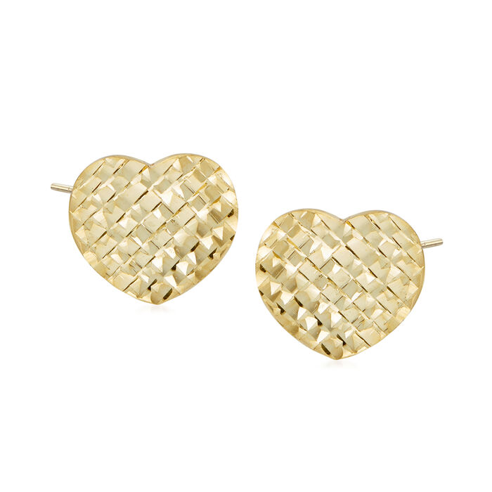 Italian 14kt Yellow Gold Heart Stud Earrings