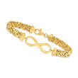 10kt Yellow Gold Infinity-Symbol Byzantine Bracelet