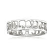 Sterling Silver Personalized Two-Name Cut-Out Ring with Hearts