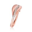 Diamond-Accented Leaf Ring in 18kt Rose Gold