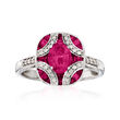 1.40 ct. t.w. Ruby and .13 ct. t.w. Diamond Ring in 14kt White Gold