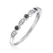 .19 ct. t.w. Black and White Diamond Ring in 14kt White Gold