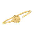 Italian 14kt Yellow Gold Coin Cuff Bracelet