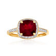 2.25 Carat Garnet and .10 ct. t.w. Diamond Ring in 14kt Yellow Gold
