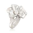 5-5.5mm Cultured Pearl Flower Ring in Sterling Silver