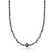 5-6mm and 11-12mm Black Cultured Pearl Necklace in 14kt Gold
