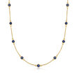 3.10 ct. t.w. Sapphire Station Necklace in 18kt Gold Over Sterling