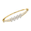1.00 ct. t.w. Diamond Marquise-Shaped Cluster Bangle Bracelet in 18kt Gold Over Sterling