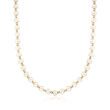C. 1990 Vintage 6.5mm Cultured Pearl and 14kt Yellow Gold Bead Necklace