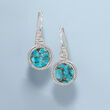 Turquoise Roped Drop Earrings in Sterling Silver