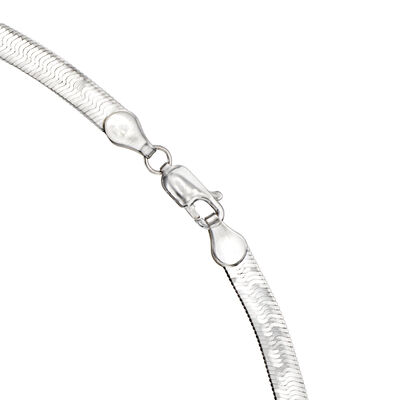 14kt White Gold Herringbone Necklace