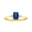 .50 Carat Sapphire Ring with Diamond Accents in 10kt Yellow Gold