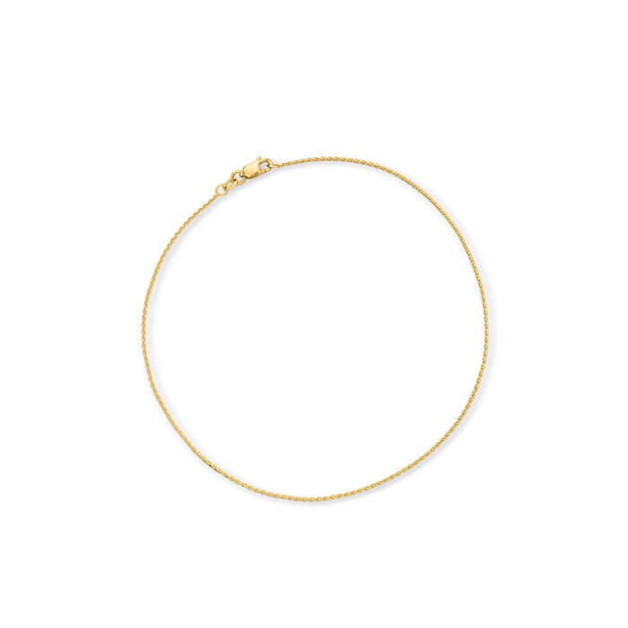 14kt Yellow Gold Wheat-Chain Anklet
