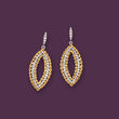 .50 ct. t.w. Diamond Open Marquise Drop Earrings in Two-Tone Sterling Silver