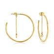 14kt Yellow Gold Hoop and Drop Earrings with Diamond Accents