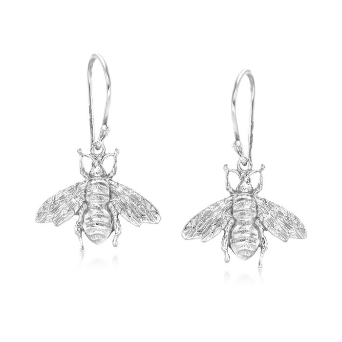 Italian Sterling Silver Bumblebee Drop Earrings