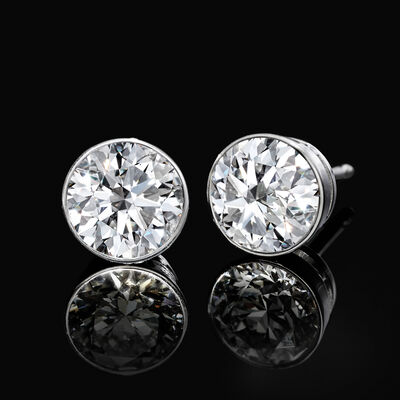 2.00 ct. t.w. Bezel-Set Lab-Grown Diamond Stud Earrings in 14kt White Gold