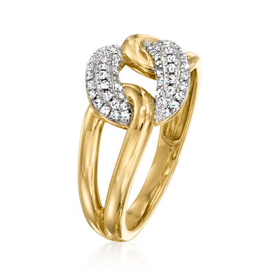 .20 ct. t.w. Pave Diamond Curb-Link Ring in 18kt Yellow Gold
