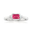 .70 Carat Ruby and Diamond-Accented Ring in 14kt White Gold