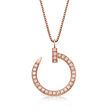 C. 1990 Vintage .65 ct. t.w. Diamond Bent Nail Necklace in 18kt Rose Gold