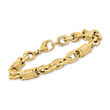 Italian Men's 14kt Yellow Gold Fancy Cable-Link Bracelet