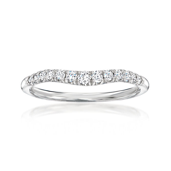 Gabriel Designs .24 ct. t.w. Diamond Curved Wedding Band in 14kt White Gold