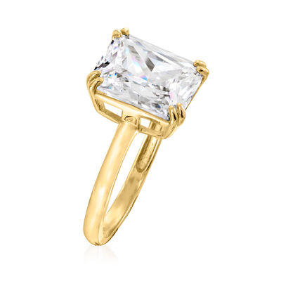 4.25 Carat CZ Solitaire Ring in 14kt Yellow Gold