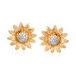 .13 ct. t.w. Diamond Flower Earrings in 14kt Yellow Gold