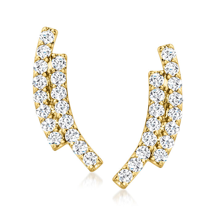 .50 ct. t.w. Diamond Double Curve Earrings in 18kt Gold Over Sterling