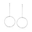 Sterling Silver Linear Bar and Open Circle Drop Earrings