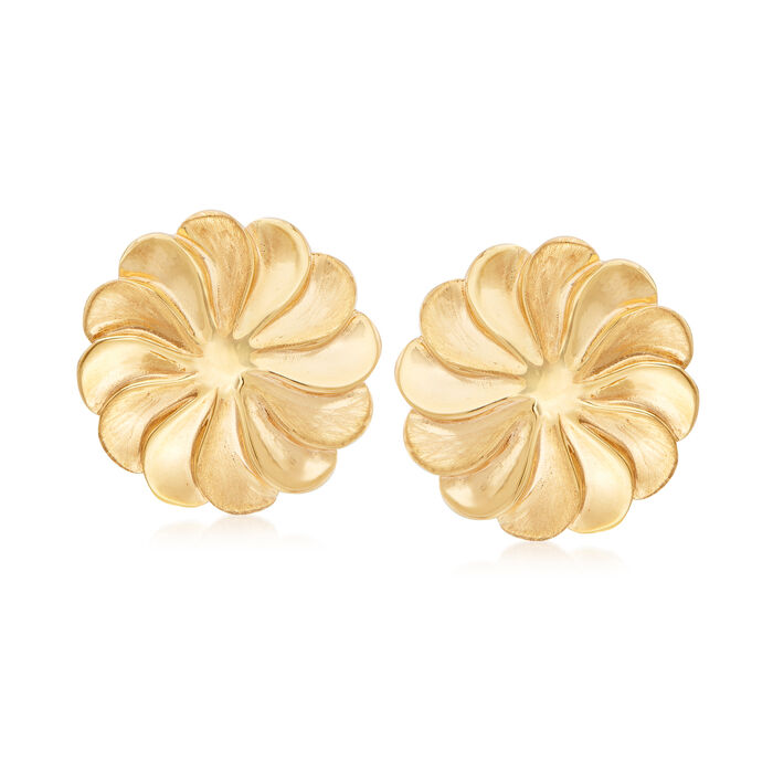 Italian 18kt Yellow Gold Pinwheel Clip-On Earrings