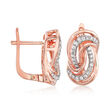 .21 ct. t.w. Diamond Swirl Earrings in 14kt Rose Gold