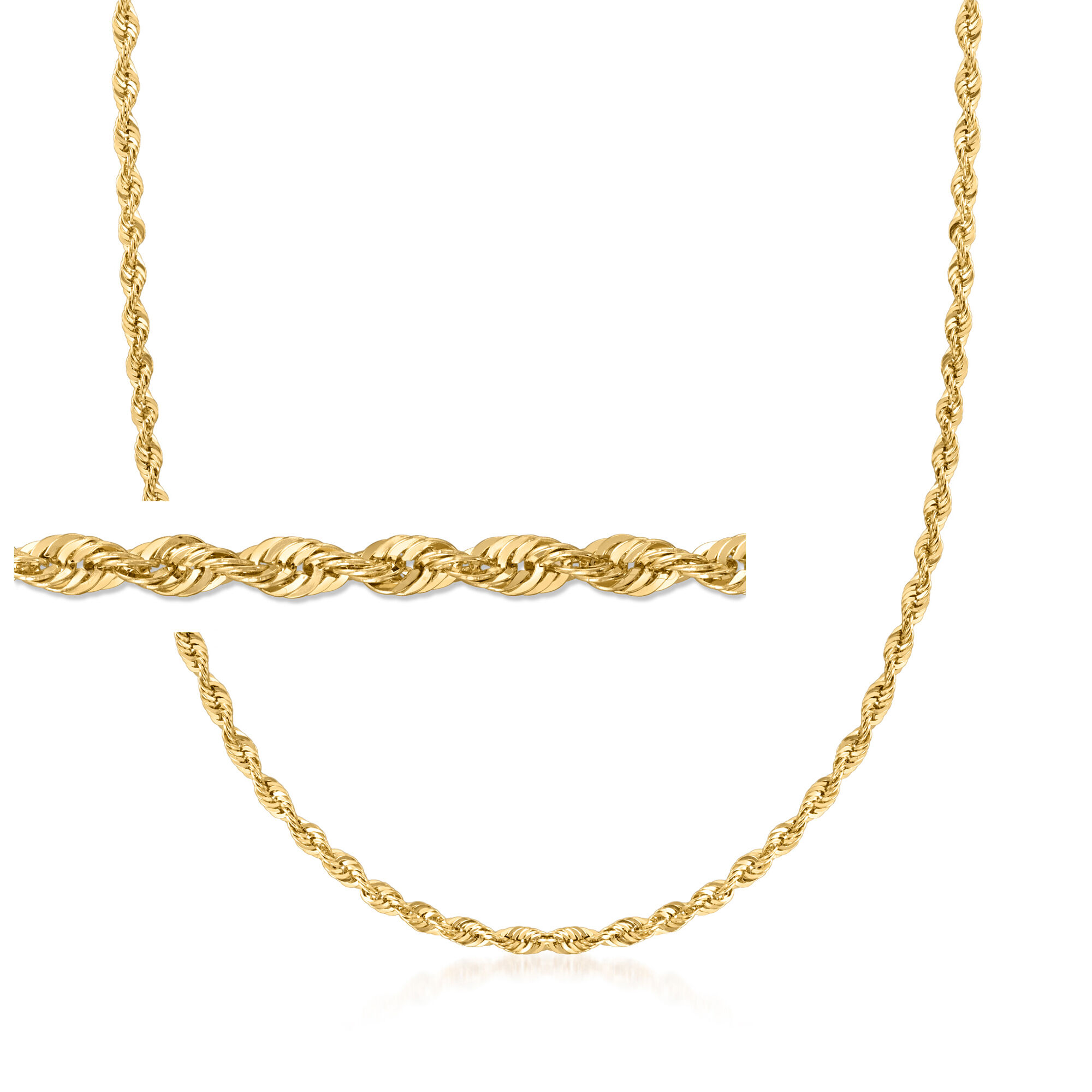 2.6mm 14kt Yellow Gold Rope Chain Necklace | Ross-Simons