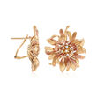 .40 ct. t.w. Diamond Flower Earrings in 14kt Two-Tone Gold