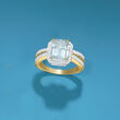 1.60 Carat Aquamarine and .26 ct. t.w. Diamond Ring in 14kt Yellow Gold