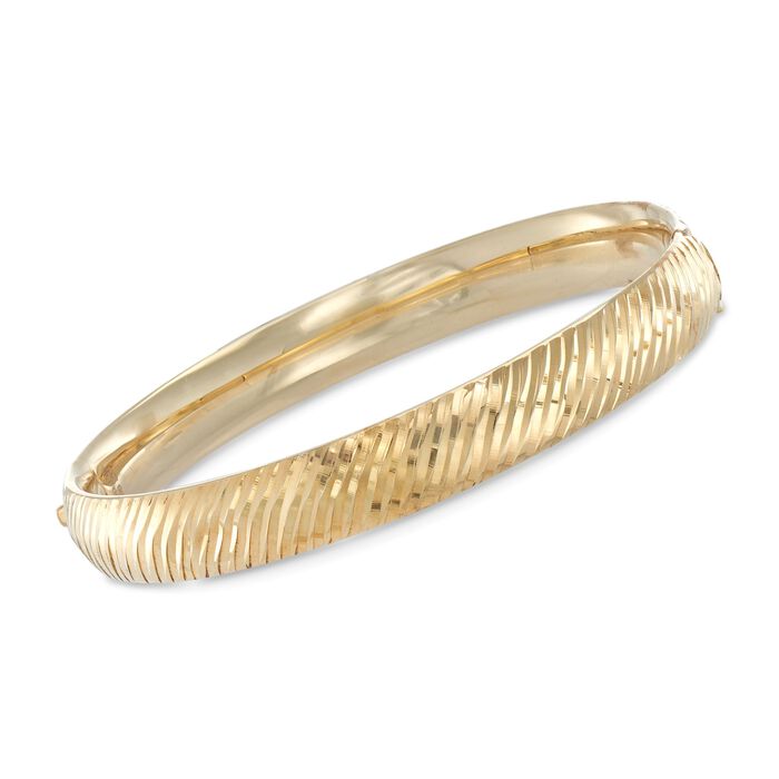 14kt Gold Over Sterling Silver Diagonal Stripe Bangle Bracelet | Ross ...