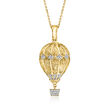 .15 ct. t.w. Diamond Hot Air Balloon Pendant Necklace in 18kt Gold Over Sterling