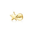 14kt Yellow Gold Single Star Flat-Back Stud Earring