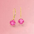 4.20 ct. t.w. Pink Topaz Drop Earrings in 14kt Yellow Gold