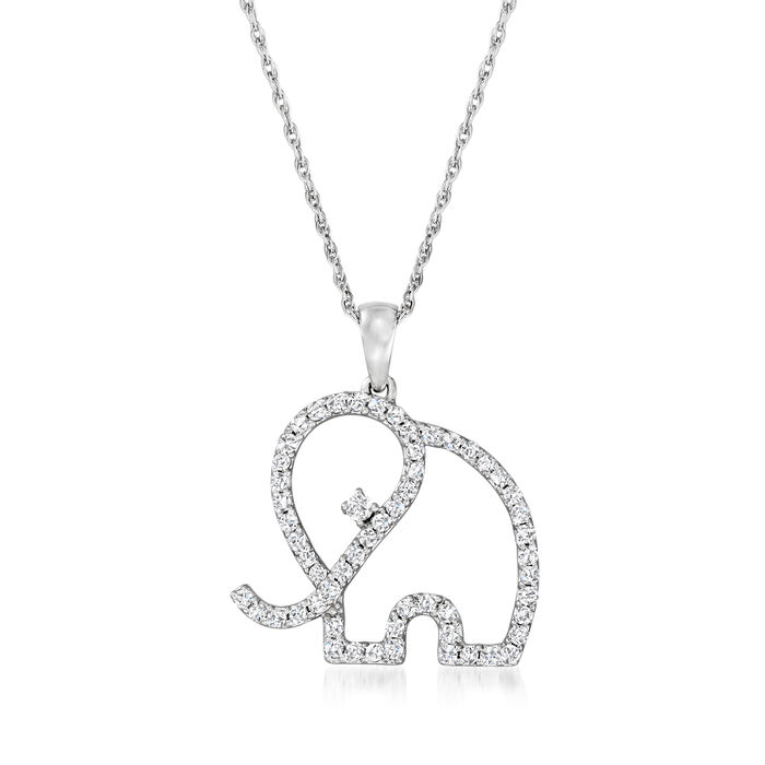 .50 ct. t.w. Diamond Elephant Outline Pendant Necklace in Sterling Silver