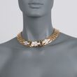 C. 1990 Vintage 3.60 ct. t.w. Diamond Wide Geometric Collar Necklace in 18kt Yellow Gold 14.5-inch