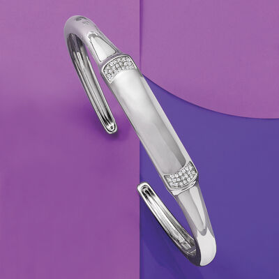 .10 ct. t.w. Diamond Personalized Cuff Bracelet in Sterling Silver