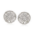 C. 1990 Vintage 2.50 ct. t.w. Baguette and Round Diamond Circle Earrings in 14kt White Gold