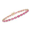 12.00 ct. t.w. Ruby and .29 ct. t.w. Diamond Bracelet in 14kt Yellow Gold