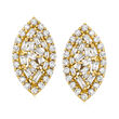 .60 ct. t.w. Diamond Cluster Earrings in 14kt Yellow Gold