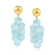 20.00 ct. t.w. Aquamarine Drop Earrings in 18kt Gold Over Sterling