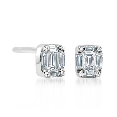 .20 ct. t.w. Diamond Cluster Earrings in 14kt White Gold