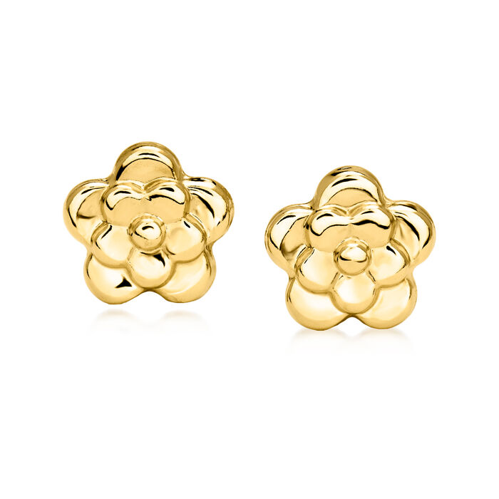 14kt Yellow Gold Flower Stud Earrings