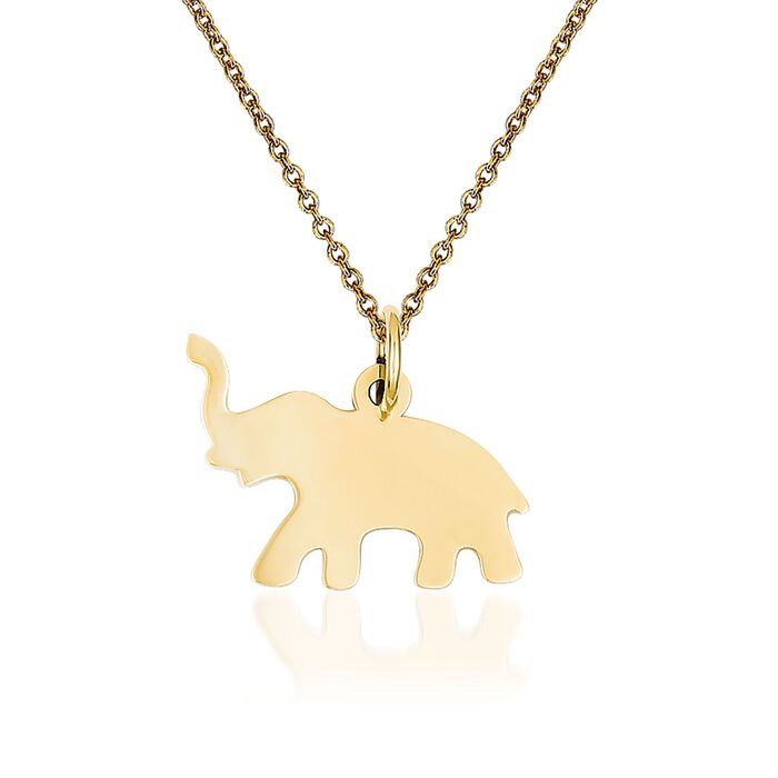 14kt Yellow Gold Elephant Pendant Necklace